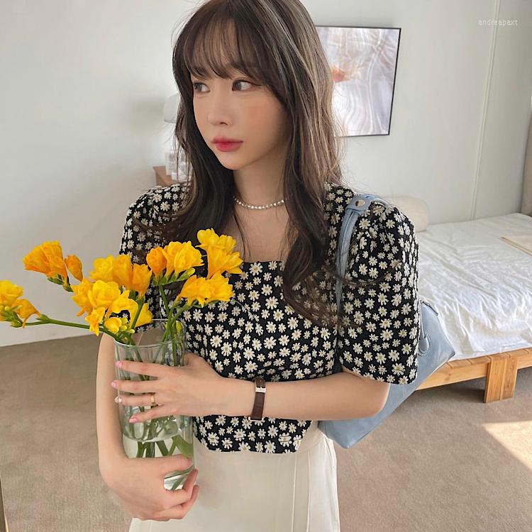 Women's Blouses Summer Style Square Collar Puff Sleeve Short Daisy Print Sweet Blouse French Retro Wild, Green
Women's Blouses Summer Style Square Collar Puff Sleeve Short Daisy Print Sweet Blouse French Retro Wild, Green