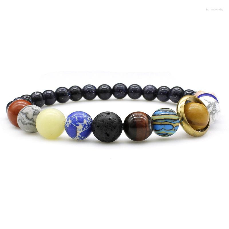 Strand Selling Fashion Handmade Eight Planets Blue Sandstone Volcanic Natural Stone Beads Bracelet
Strand Selling Fashion Handmade Eight Planets Blue Sandstone Volcanic Natural Stone Beads Bracelet