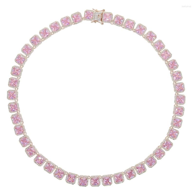 Chains 6mm Pink Stone Iced Out Bling Zircon 1 Row Tennis Chain Necklace Men Women Hip Hop Jewelry Rose Gold Color Charms Pendant
Chains 6mm Pink Stone Iced Out Bling Zircon 1 Row Tennis Chain Necklace Men Women Hip Hop Jewelry Rose Gold Color Charms Pendant