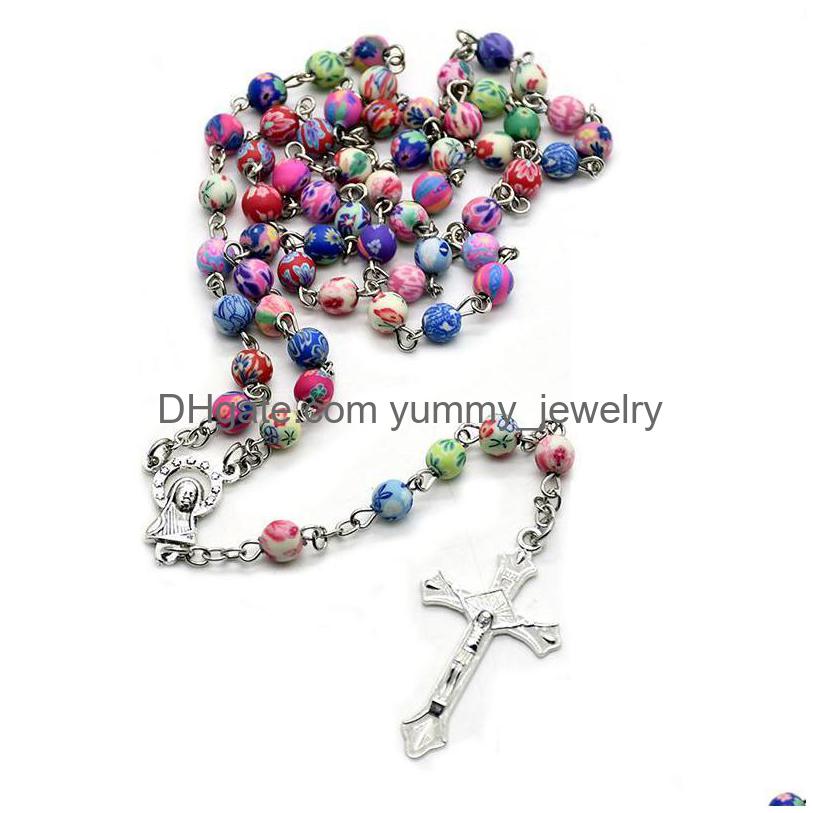 Pendant Necklaces Rosary Necklace Church Blessed Colorf Clay Prayer Beads Chain Crucifix Cross Our Lady Medal Baptism Communion Drop Dhp5O
Pendant Necklaces Rosary Necklace Church Blessed Colorf Clay Prayer Beads Chain Crucifix Cross Our Lady Medal Baptism Communion Drop Dhp5O