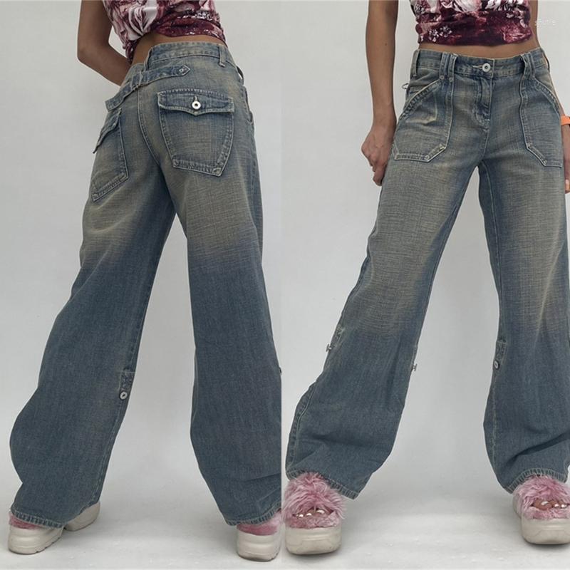 Women's Jeans Women High Waist 90s Vintage Washed Denim Pants Harajuku Metal Buckle Straight Leg Oversized Trousers With Pockets
Women's Jeans Women High Waist 90s Vintage Washed Denim Pants Harajuku Metal Buckle Straight Leg Oversized Trousers With Pockets
