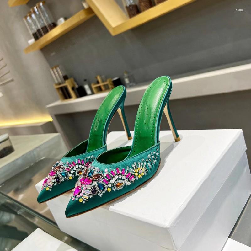 Slippers High Heels Pointed Toe Crystal Diamonds Brand Dress Women Shoes Fashion Genuine Leather Designer Slides Summer Sandals, As pic9cm
Slippers High Heels Pointed Toe Crystal Diamonds Brand Dress Women Shoes Fashion Genuine Leather Designer Slides Summer Sandals, As pic9cm