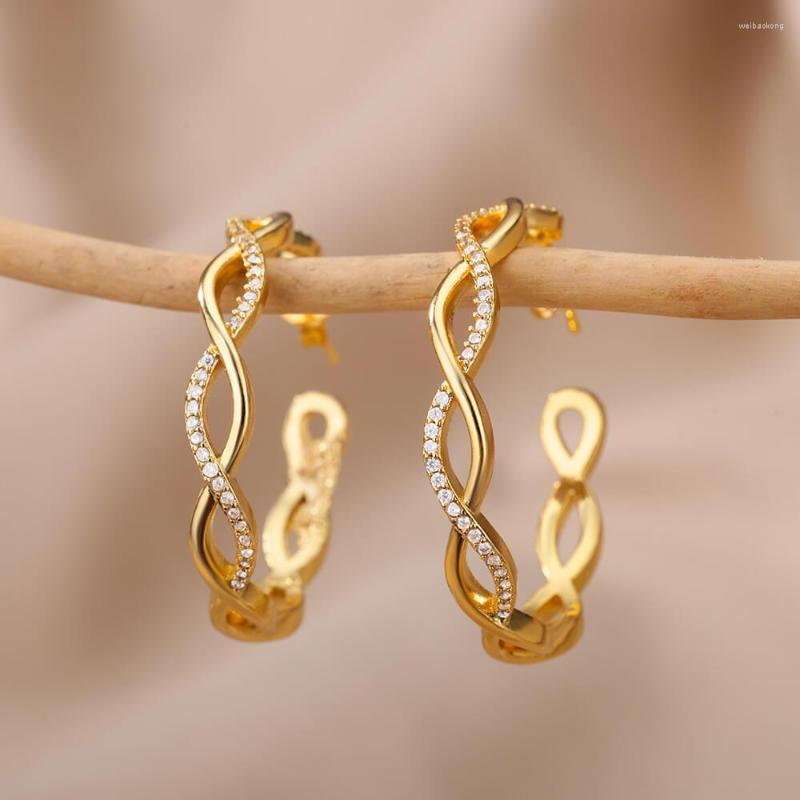 Hoop Earrings Zircon Twist Chain For Women Men Gold Color Stainless Steel Geometric Round Punk Jewelry Party Gifts
Hoop Earrings Zircon Twist Chain For Women Men Gold Color Stainless Steel Geometric Round Punk Jewelry Party Gifts