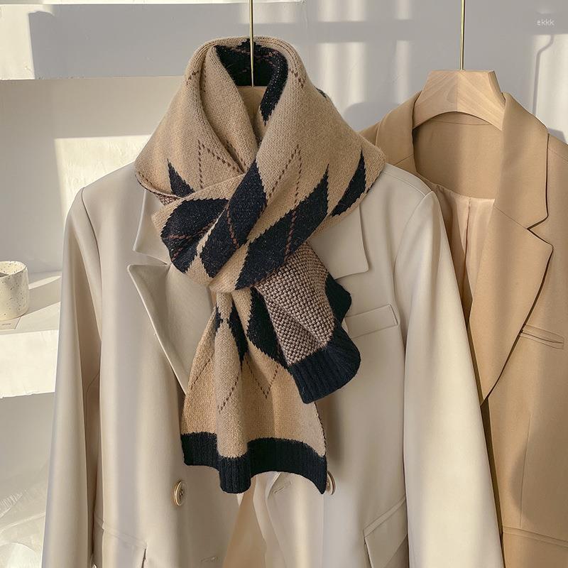 Scarves OMEA Diamond Soft Thicken Winter Scarf Women Color Matching Knit Cashmere Lover's Men Accessories For Girls Unisex 
Scarves OMEA Diamond Soft Thicken Winter Scarf Women Color Matching Knit Cashmere Lover's Men Accessories For Girls Unisex