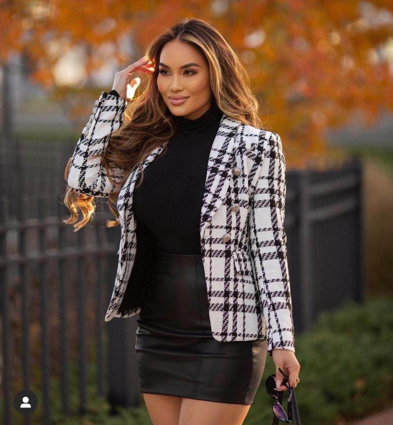 Women' Suits & Blazers Top Quality High Street Autumn Style Sexy Full Sleeves Black Plaid Button Blazer Tops 2023 Celebrity Designer Party
Women' Suits & Blazers Top Quality High Street Autumn Style Sexy Full Sleeves Black Plaid Button Blazer Tops 2023 Celebrity Designer Party