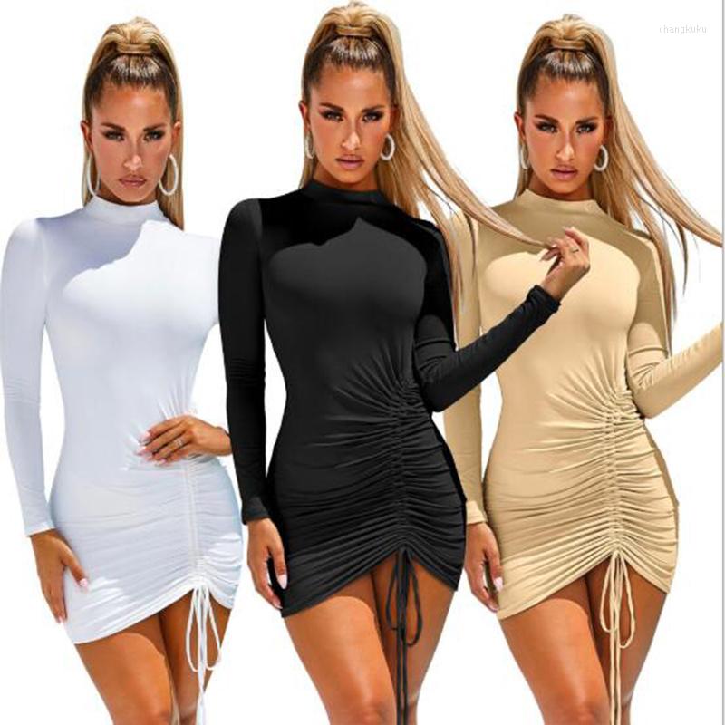 Casual Dresses Turtleneck Drawstring Hem Ruched Dress Long Sleeve Elegant Slim Autumn Party Pleated Sexy Skinny, Beige
Casual Dresses Turtleneck Drawstring Hem Ruched Dress Long Sleeve Elegant Slim Autumn Party Pleated Sexy Skinny, Beige