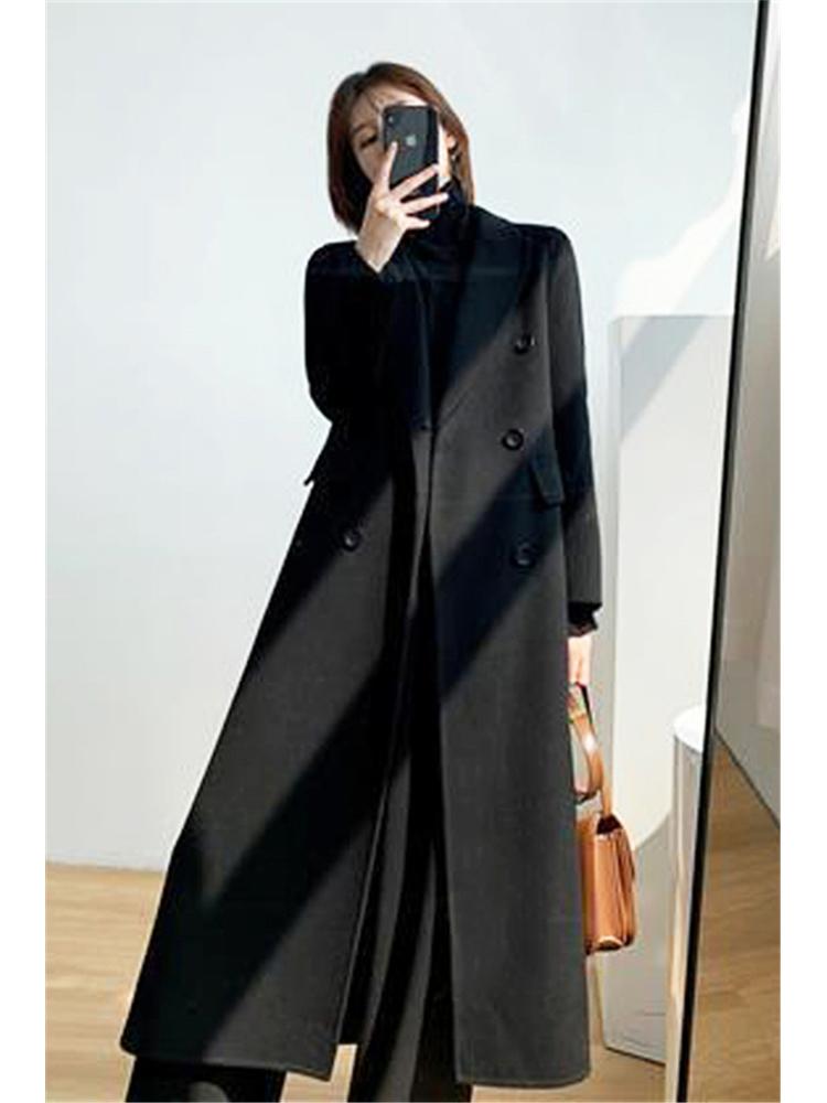 Women's Wool & Blends Autumn Winter Fashion Woolen Long Coat Double Breasted England Style Warm Military Trench Street WearWomen's, Black
Women's Wool & Blends Autumn Winter Fashion Woolen Long Coat Double Breasted England Style Warm Military Trench Street WearWomen's, Black