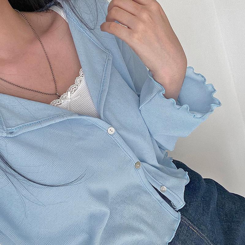 Women's Tanks Y2k 2023 Autumn Cardigans Solid Basic Tshirt Single Breasted Long Sleeve Knitted Women Korean Streetwear Transparent Crop Top, Blue
Women's Tanks Y2k 2023 Autumn Cardigans Solid Basic Tshirt Single Breasted Long Sleeve Knitted Women Korean Streetwear Transparent Crop Top, Blue