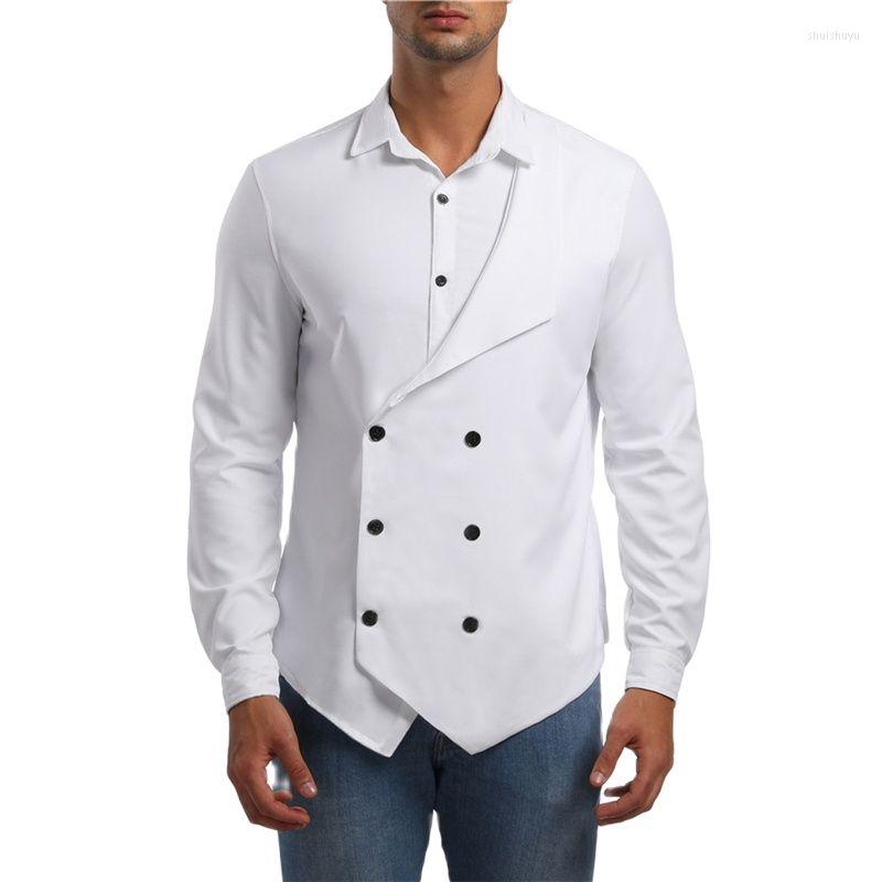Men's Casual Shirts Fashion Double Breasted Irregular Fake Two Piece Men Shirt Personality Long Sleeve Slim Fit Blouse Man Korean Style, Asian size
Men's Casual Shirts Fashion Double Breasted Irregular Fake Two Piece Men Shirt Personality Long Sleeve Slim Fit Blouse Man Korean Style, Asian size
