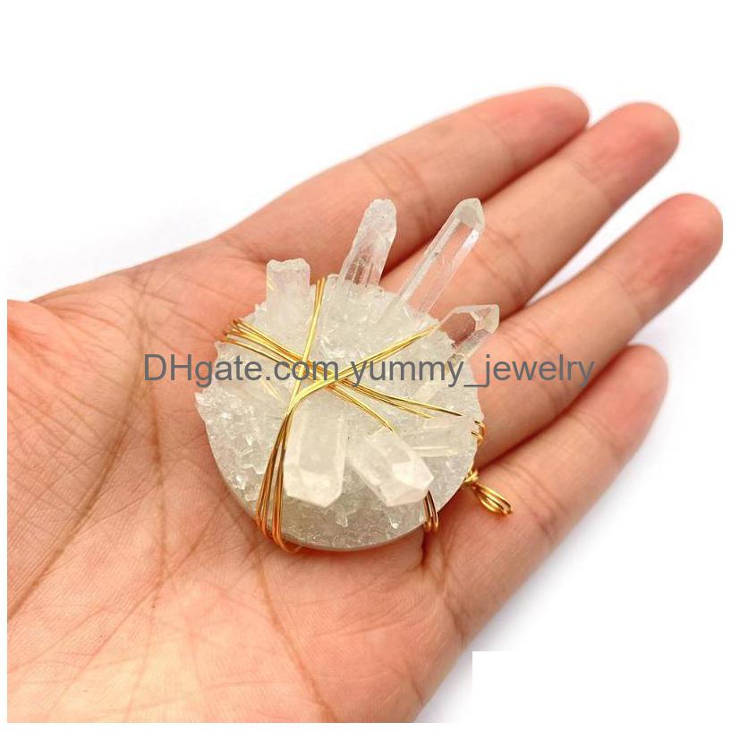 Pendant Necklaces 1Pc Natural Stone Crystal Necklace Irregar Round Handwound Copper Wire White Jewelry Earrings Accessories Drop Del Dhnkq
Pendant Necklaces 1Pc Natural Stone Crystal Necklace Irregar Round Handwound Copper Wire White Jewelry Earrings Accessories Drop Del Dhnkq