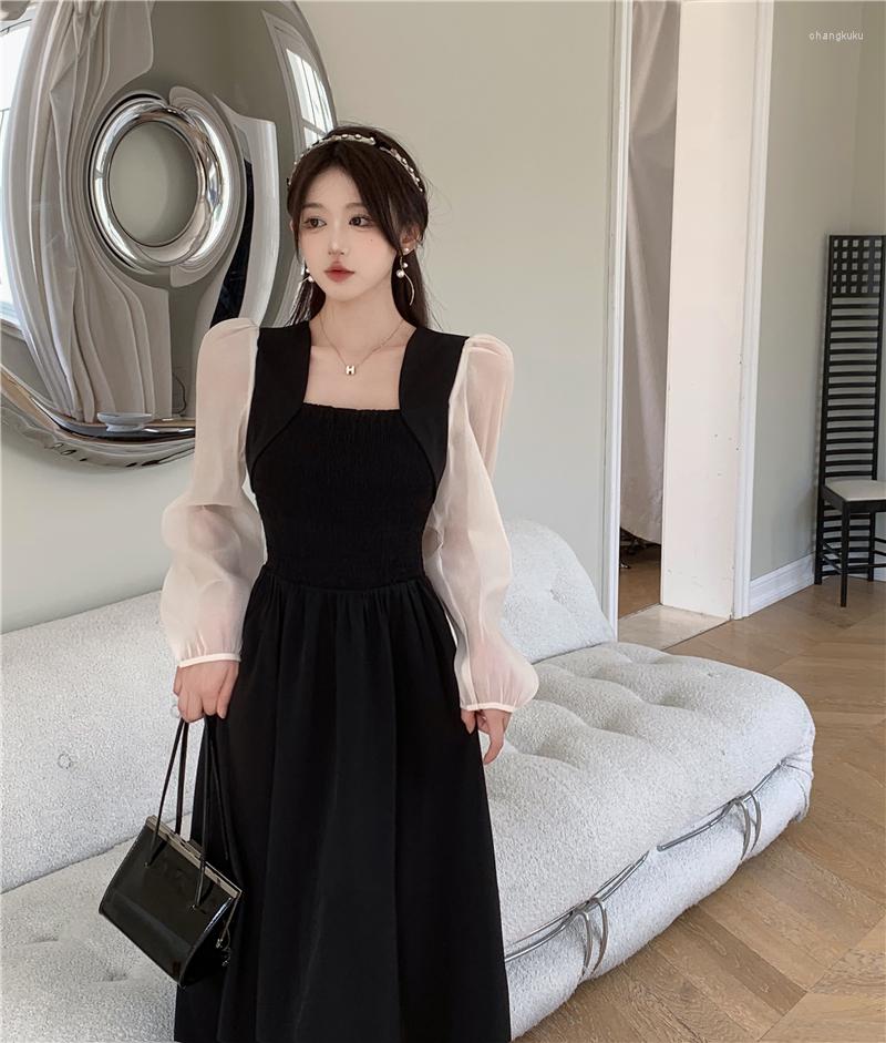 Casual Dresses Large Size Ladies' French Bump Color Stitching Temperament Party Led Hubble-bubble Sleeve Gathered Waist Dress, Coffee
Casual Dresses Large Size Ladies' French Bump Color Stitching Temperament Party Led Hubble-bubble Sleeve Gathered Waist Dress, Coffee