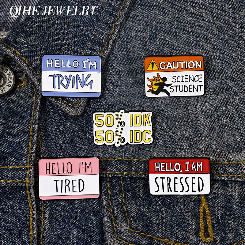 Dialogue Enamel Pin Brooch Badge Trying Custom Introduction Hello Stressed Lapel Clothes Sweather Bag Jewelry Gifts Wholesale
Dialogue Enamel Pin Brooch Badge Trying Custom Introduction Hello Stressed Lapel Clothes Sweather Bag Jewelry Gifts Wholesale