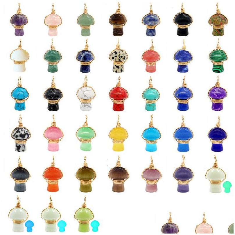 Charms Gold Sier Copper Wire Wrap Mushroom Natural Stone Quartz Crystal Amethysts Tiger Eye Pendant For Necklaces Earrings J Dhgarden Dhglx
Charms Gold Sier Copper Wire Wrap Mushroom Natural Stone Quartz Crystal Amethysts Tiger Eye Pendant For Necklaces Earrings J Dhgarden Dhglx