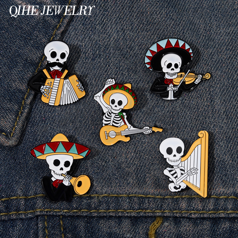 Skull Concert Brooch Enamel Pin Guitar Violin Instrument Badge Backpack Hat Accessories Lapel Jewelry Custom Music Lovers Gift
Skull Concert Brooch Enamel Pin Guitar Violin Instrument Badge Backpack Hat Accessories Lapel Jewelry Custom Music Lovers Gift