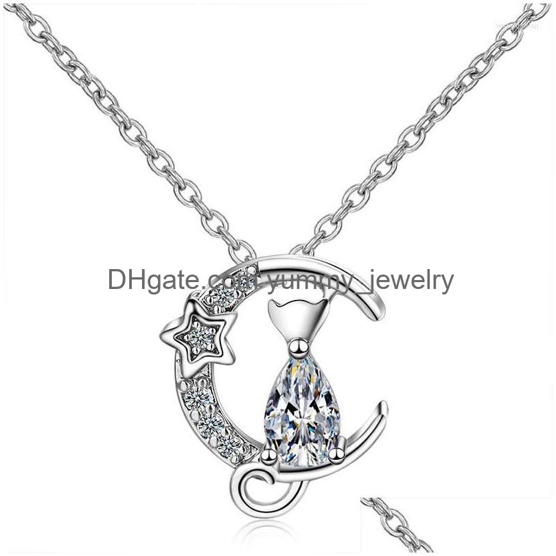 Pendant Necklaces Exquisite Cat Moon Necklace Charming Womens Wedding Crystal Jewelry Creative Fashion Girl Gifts Drop Delivery Penda Dhycl
Pendant Necklaces Exquisite Cat Moon Necklace Charming Womens Wedding Crystal Jewelry Creative Fashion Girl Gifts Drop Delivery Penda Dhycl