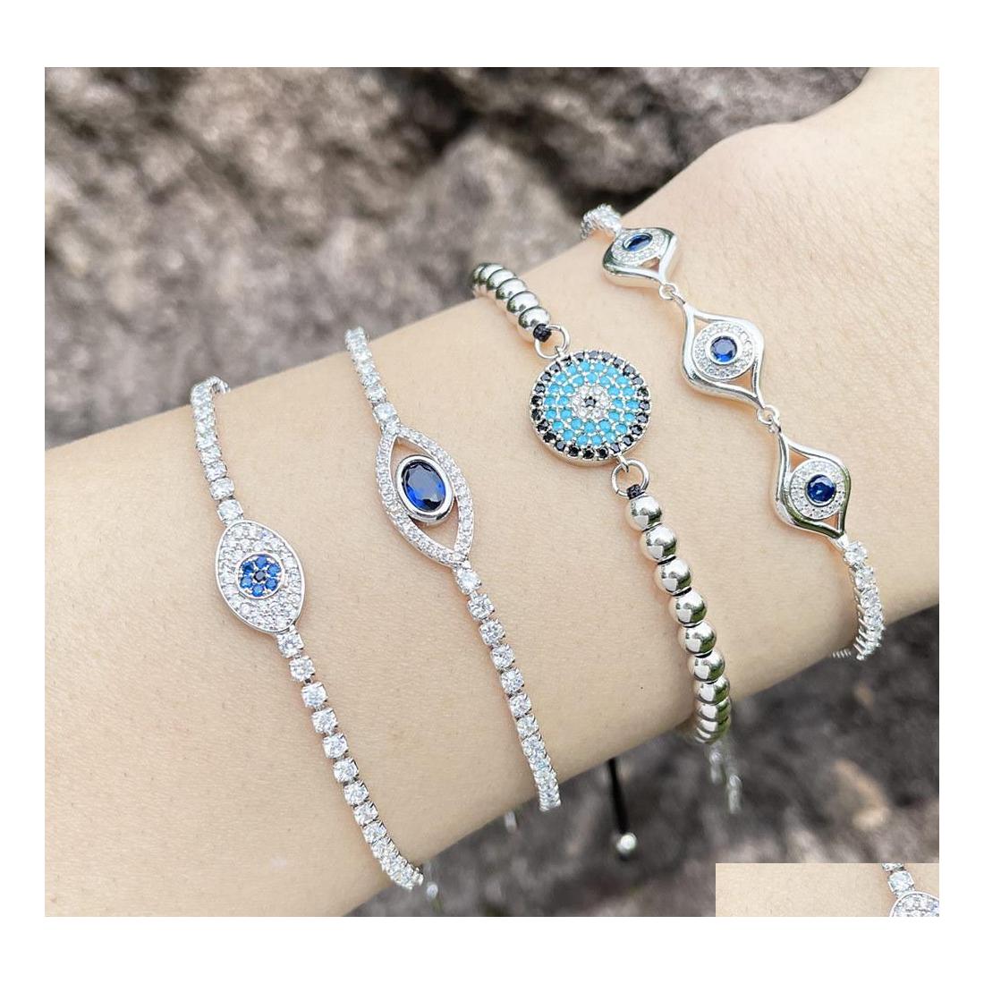 Charm Bracelets Fashion Jewelry Copper Beads White Gold Plated Zircon Evil Eye Bracelet Blue Eyes Adjustable Hand Rope Drop Delivery Dhvnt
Charm Bracelets Fashion Jewelry Copper Beads White Gold Plated Zircon Evil Eye Bracelet Blue Eyes Adjustable Hand Rope Drop Delivery Dhvnt