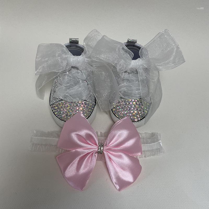 First Walkers Baby Pink Shoes Girl Toddler Cotton Slip Casual Canvas Party Flower Birthday Gift