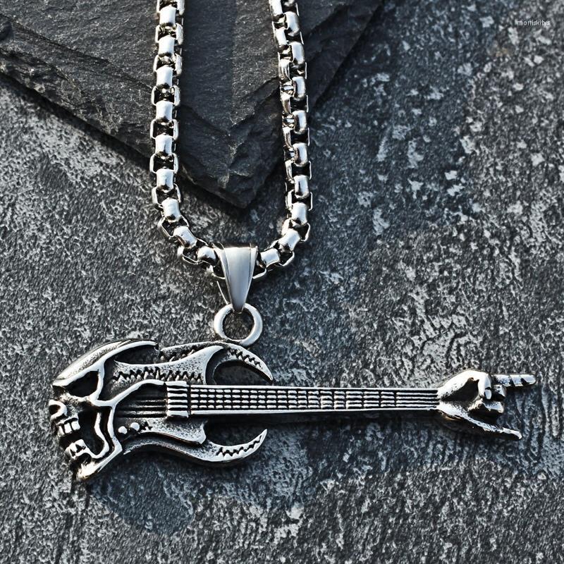 Chains Rock Skull Guitar Pendant Retro Music Personality Instrument Titanium Steel Necklace Boys Jewelry
Chains Rock Skull Guitar Pendant Retro Music Personality Instrument Titanium Steel Necklace Boys Jewelry