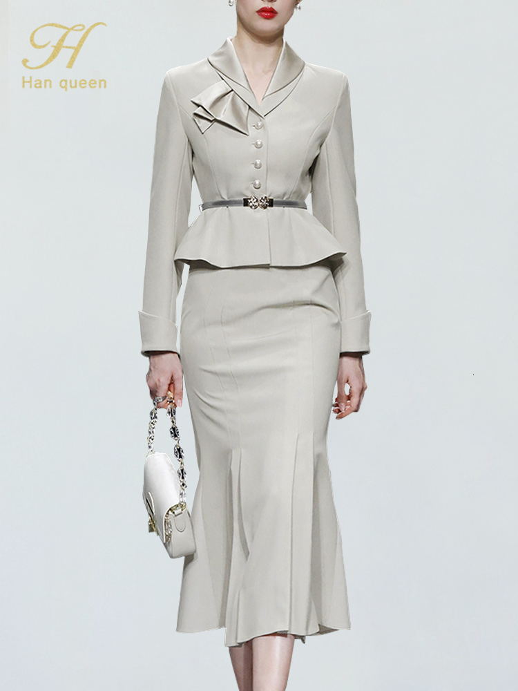 Two Piece Dress H Han Queen Women Autumn Casual 2 Pieces Set Single-Breasted Tops Simple Mermaid Skirt Korean Profession Suit 230202, Multi
Two Piece Dress H Han Queen Women Autumn Casual 2 Pieces Set Single-Breasted Tops Simple Mermaid Skirt Korean Profession Suit 230202, Multi