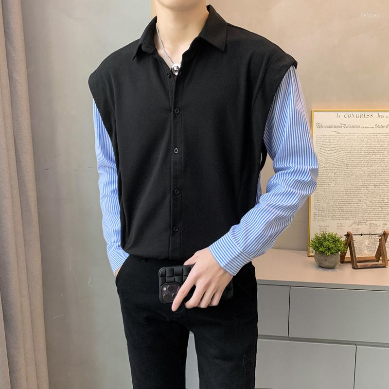 Men's Casual Shirts Striped Shirt Men Fashion Social Mens Dress Korean Business Long-sleeved Fake Two Formal -3XL, Black
Men's Casual Shirts Striped Shirt Men Fashion Social Mens Dress Korean Business Long-sleeved Fake Two Formal -3XL, Black