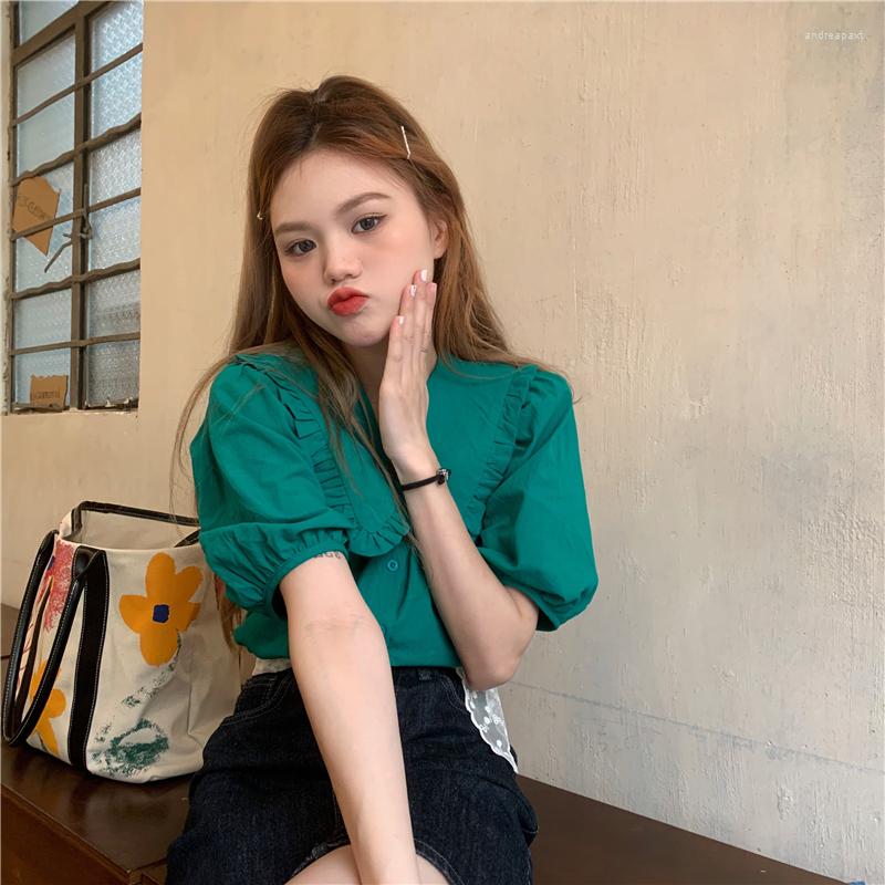 Women's Blouses Summer French Doll Collar Puff Sleeve Shirt Loose Wild Casual Blouse Women, Green
Women's Blouses Summer French Doll Collar Puff Sleeve Shirt Loose Wild Casual Blouse Women, Green