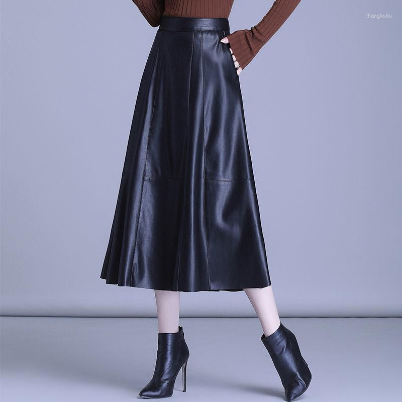 Skirts Woman Genuine Leather Skirt Female A- Line Midi-Length High-Waist Pleated Mujer Lady High Street Vintage A-Line G158, Black
Skirts Woman Genuine Leather Skirt Female A- Line Midi-Length High-Waist Pleated Mujer Lady High Street Vintage A-Line G158, Black