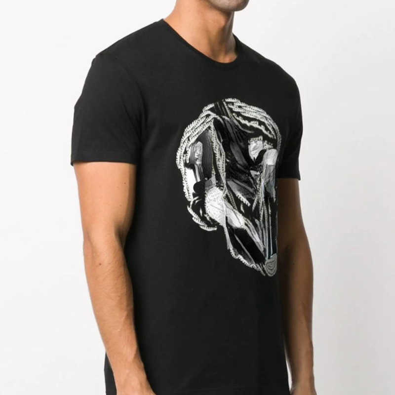 Cotton t shirt Designer Hoodie Chest Chain Skull Print Trend Short Sleeve Round Neck T-Shirt Summer Couple Sweatshirt Breathable Sweater Casual Pullover Shirt, Black
Cotton t shirt Designer Hoodie Chest Chain Skull Print Trend Short Sleeve Round Neck T-Shirt Summer Couple Sweatshirt Breathable Sweater Casual Pullover Shirt, Black