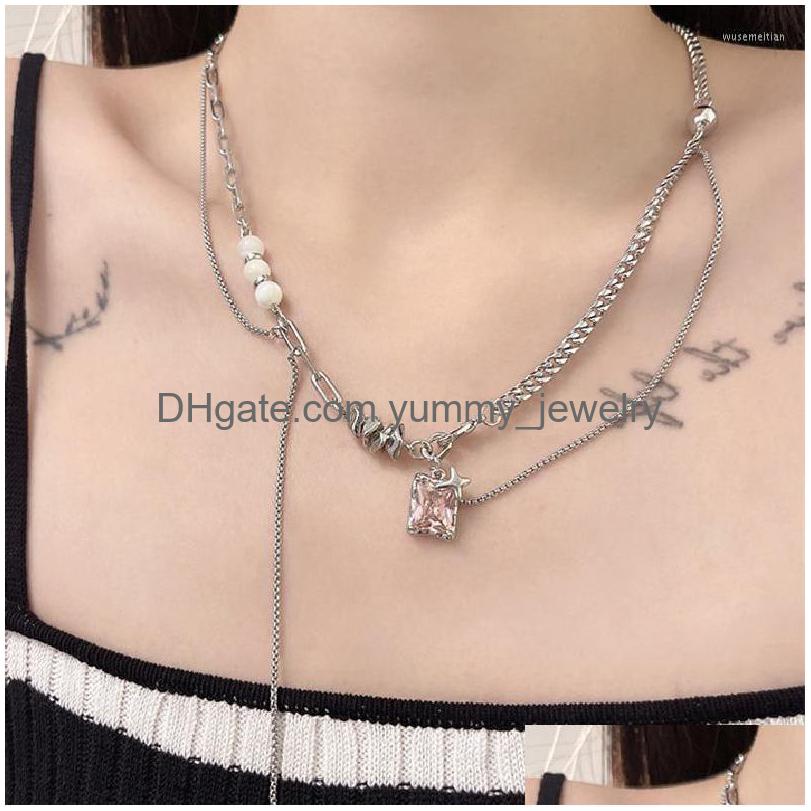 Pendant Necklaces Pink Zircon Crystal Asymmetrical Stainless Steel Necklace For Women Egirl Steampunk Y2K Grunge Jewelry Trending Dr Dh0D7
Pendant Necklaces Pink Zircon Crystal Asymmetrical Stainless Steel Necklace For Women Egirl Steampunk Y2K Grunge Jewelry Trending Dr Dh0D7