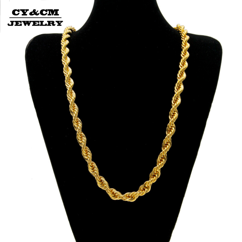 Strands Strings CY CM 10mm Hip Hop Jewelry Punk Rope Chain Iron Iced Out Gold Silver Color Long Twisted Braided Necklace For Men Women 30" 230202
Strands Strings CY CM 10mm Hip Hop Jewelry Punk Rope Chain Iron Iced Out Gold Silver Color Long Twisted Braided Necklace For Men Women 30" 230202