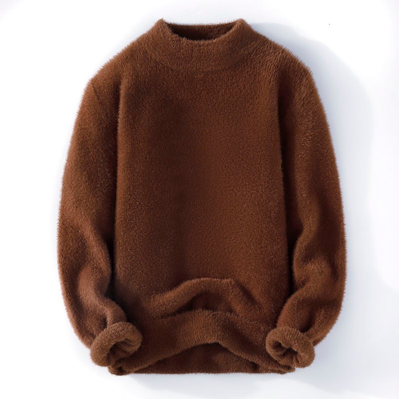 Men's Sweaters Autumn Winter Knitted Men Half height collar Casual Mink Velvet Male Solid color Warm Mohair Man 230203, Burgundy
Men's Sweaters Autumn Winter Knitted Men Half height collar Casual Mink Velvet Male Solid color Warm Mohair Man 230203, Burgundy