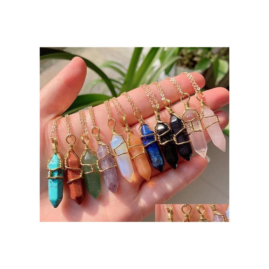 Pendant Necklaces Reiki Healing Necklace Natural Stone Wire Wrap Hexagonal Quartz Carnelian Crystal For Women Jewelry Drop Delivery P Othbd
Pendant Necklaces Reiki Healing Necklace Natural Stone Wire Wrap Hexagonal Quartz Carnelian Crystal For Women Jewelry Drop Delivery P Othbd