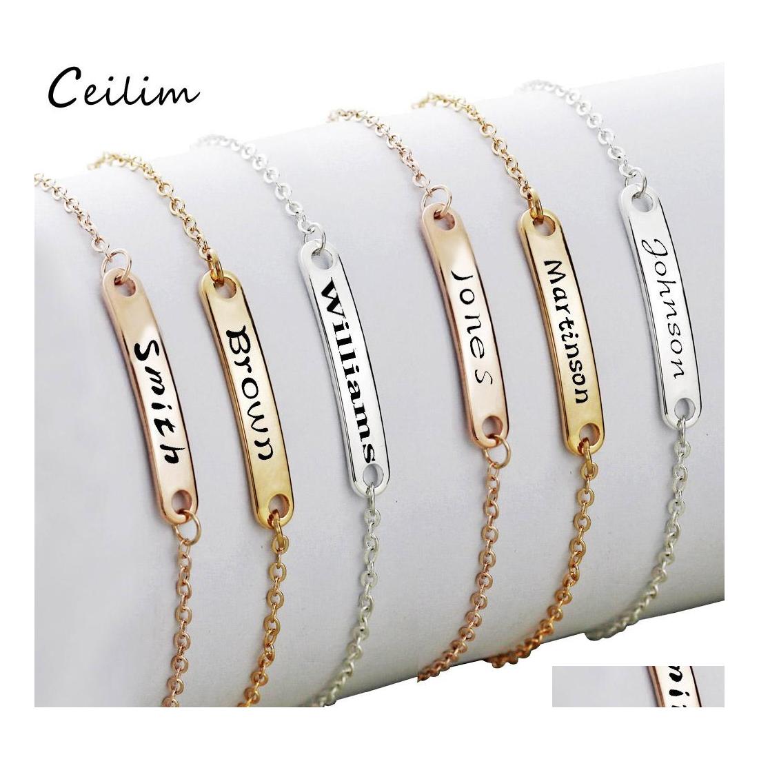 Link Chain Custom Stainless Steel Bracelet Girl Boy Personalized Adjustable Child Id Birthday Gifts Can Name Initial Charm Drop Del Otlbm
Link Chain Custom Stainless Steel Bracelet Girl Boy Personalized Adjustable Child Id Birthday Gifts Can Name Initial Charm Drop Del Otlbm