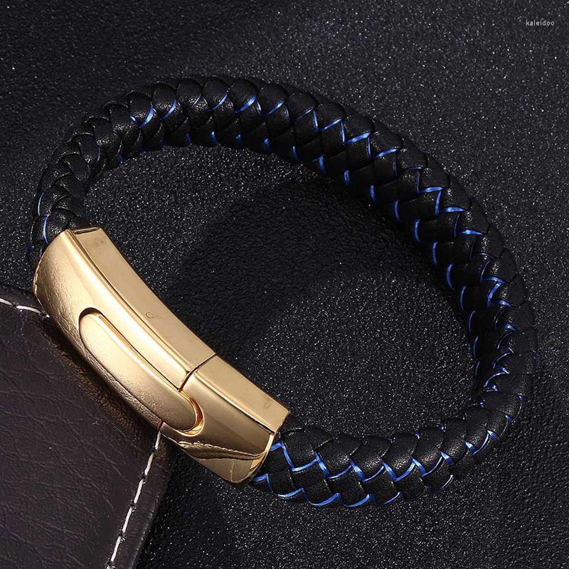 Charm Bracelets Fashion Men Jewelry Punk Braided Leather Hand Bracelet Male Golden S.Steel Buckle Wristband Gifts FR0382
Charm Bracelets Fashion Men Jewelry Punk Braided Leather Hand Bracelet Male Golden S.Steel Buckle Wristband Gifts FR0382