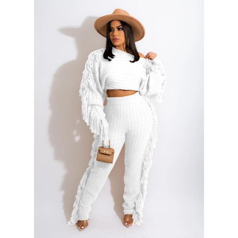 Women' Two Piece Pants Pure Color Rib Knit Tassel Sweater Outfits 2 Sets Half High Collar Full Sleeve Tops Warm Long Trousers Comfort Stree, Black
Women' Two Piece Pants Pure Color Rib Knit Tassel Sweater Outfits 2 Sets Half High Collar Full Sleeve Tops Warm Long Trousers Comfort Stree, Black
