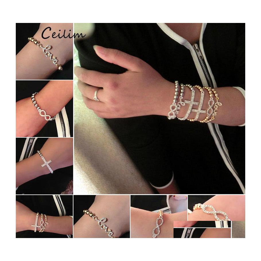 Beaded Strands Jewelry Gold Sier 6Mm Beads Cross Bracelets For Women Cute Fl Crystal Infinity Charms Adjustable Barcelet Wholesaler Ota4C
Beaded Strands Jewelry Gold Sier 6Mm Beads Cross Bracelets For Women Cute Fl Crystal Infinity Charms Adjustable Barcelet Wholesaler Ota4C