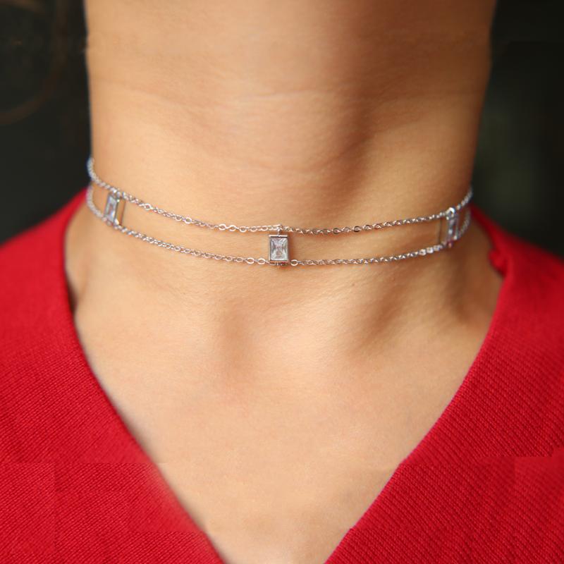 Chains 33 7cm 2023 Fashion Jewelry Double Chain Choker Gold Color Rectangle Cubic Zirconia Clear Cz Neck Necklace
Chains 33 7cm 2023 Fashion Jewelry Double Chain Choker Gold Color Rectangle Cubic Zirconia Clear Cz Neck Necklace