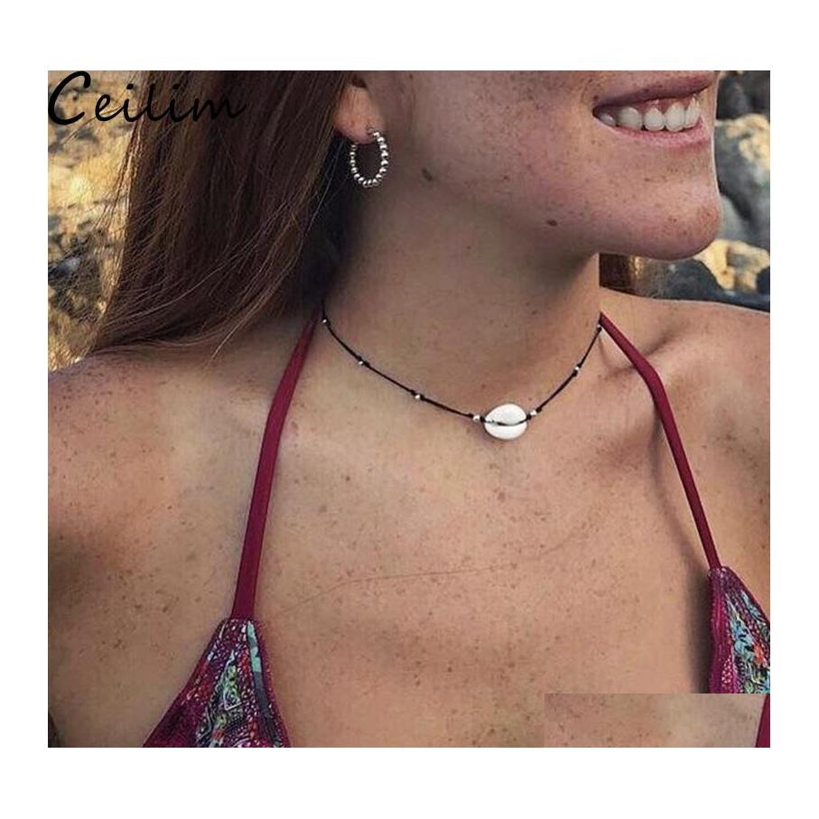 Pendant Necklaces Natural Summer Beach Shell Choker Necklace Black Rope Chain Woven Sier Color Beads For Women Accessories Jewelry D Otfyg
Pendant Necklaces Natural Summer Beach Shell Choker Necklace Black Rope Chain Woven Sier Color Beads For Women Accessories Jewelry D Otfyg
