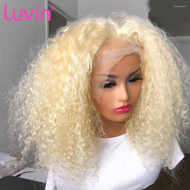 Luvin 613 Honey Blonde Lace Frontal Human Hair Wigs Brazilian Remy Deep Wave Tpart Wig Curly Short Bob Front For Women, Natural color 
Luvin 613 Honey Blonde Lace Frontal Human Hair Wigs Brazilian Remy Deep Wave Tpart Wig Curly Short Bob Front For Women, Natural color