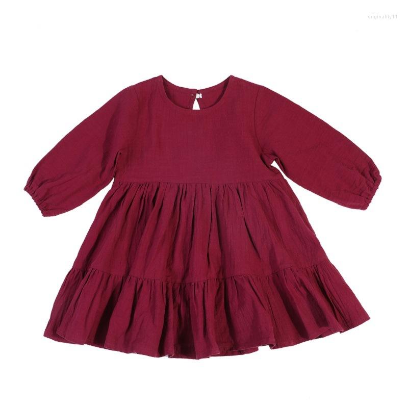 Girl Dresses Spring Toddler Girls Dress Cotton Solid Full Sleeve Children Ruffles Kids For Fashion Clothing, Burgendy
Girl Dresses Spring Toddler Girls Dress Cotton Solid Full Sleeve Children Ruffles Kids For Fashion Clothing, Burgendy