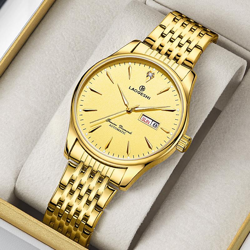 Wristwatches Men Automatic Mechanical Watch Switzerland Business Luxury Wristwatch Stainless Steel Luminous Waterproof Week Display Calendar, Half gold white
Wristwatches Men Automatic Mechanical Watch Switzerland Business Luxury Wristwatch Stainless Steel Luminous Waterproof Week Display Calendar, Half gold white