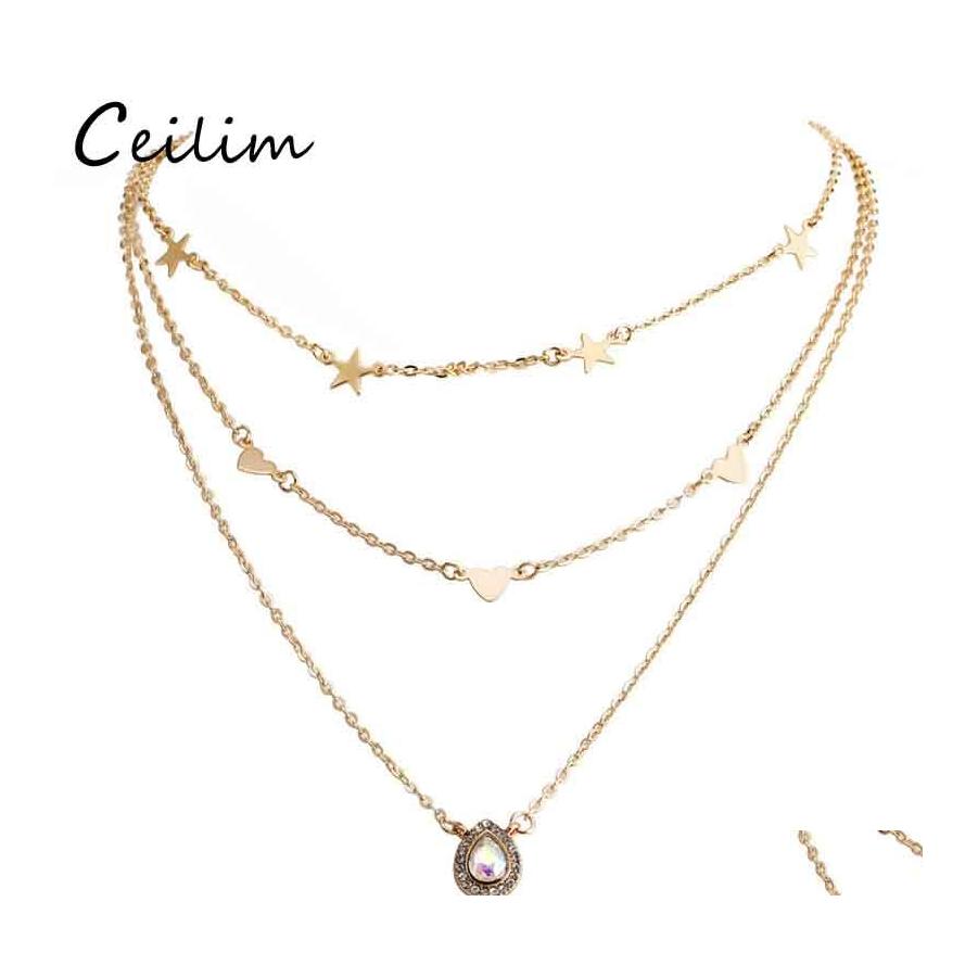 Pendant Necklaces Star Moon Necklace Boho Geometric Crystal Layered For Women Girl Waterdrop Opal Collar Choker Jewelry Gift Wholesa Otsdm
Pendant Necklaces Star Moon Necklace Boho Geometric Crystal Layered For Women Girl Waterdrop Opal Collar Choker Jewelry Gift Wholesa Otsdm