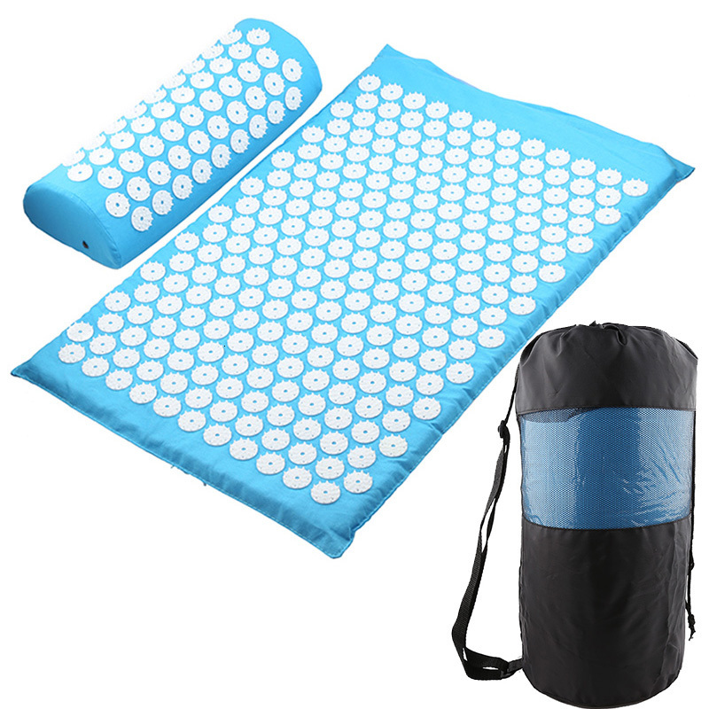 Foot Massager Acupressure Mat Head Neck Back Foot Massage Cushion Pillow Yoga Spike Mat Antistress Acupuncture pad Needle Massager 230203