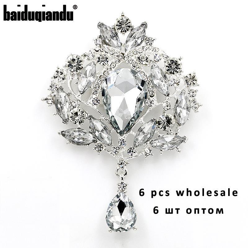 Pins Brooches Lot of 6 PCS Large Crystal Vintage Drop Brooch for Women or Wedding Bouquets Decor Jewelry Accessories 230202
Pins Brooches Lot of 6 PCS Large Crystal Vintage Drop Brooch for Women or Wedding Bouquets Decor Jewelry Accessories 230202