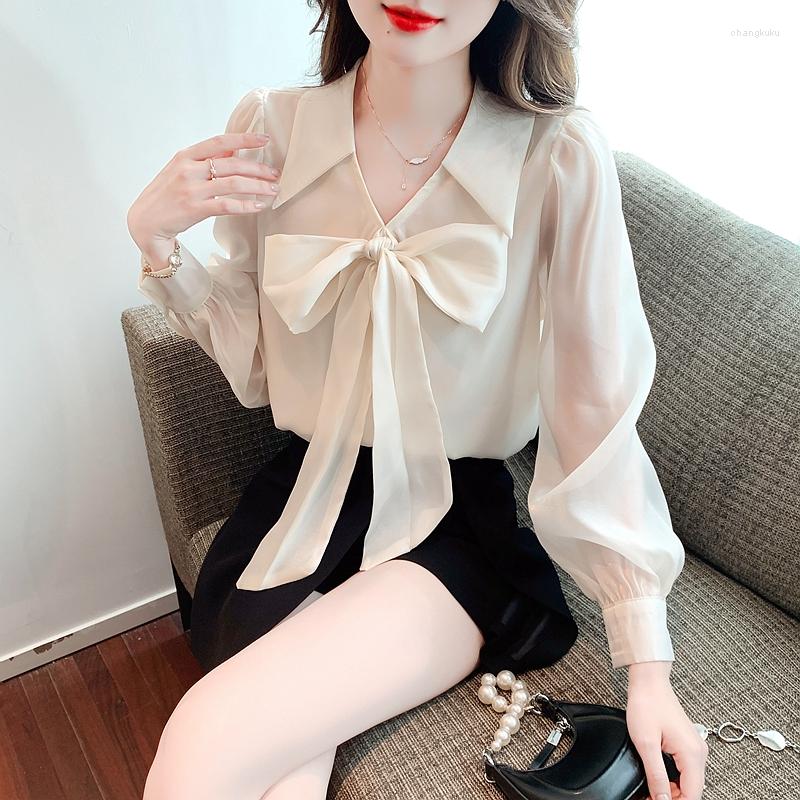 Women' Blouses Shirt Womens Tops Autumn 2023 Fashion Office Lady Chiffon Solid Long Sleeve Single Breasted Bow Apricot Women Shirts
Women' Blouses Shirt Womens Tops Autumn 2023 Fashion Office Lady Chiffon Solid Long Sleeve Single Breasted Bow Apricot Women Shirts