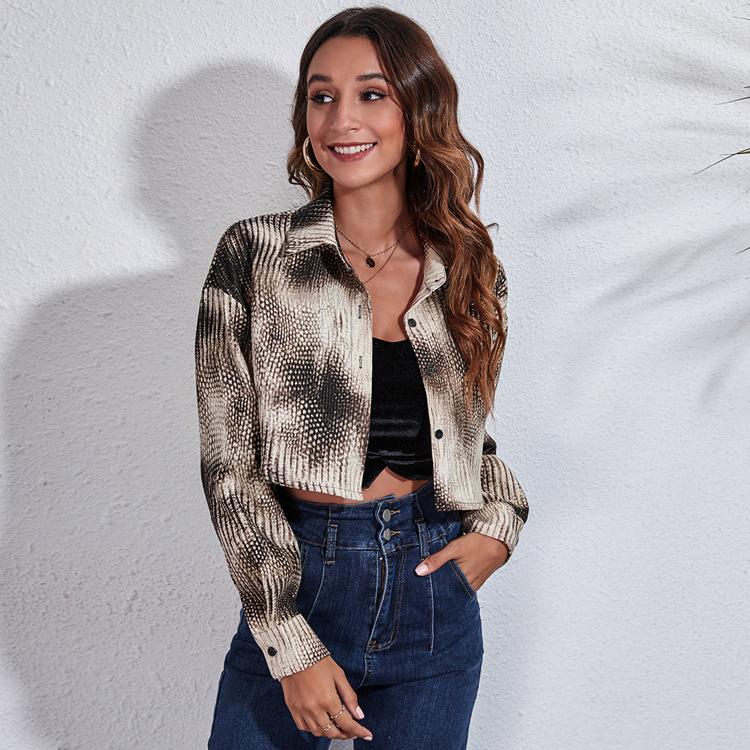 Women' Jackets 2023 Spring Autumn Snake Pattern Women Long Sleeve Coat Casual Loose Short Female Thin Jacket
Women' Jackets 2023 Spring Autumn Snake Pattern Women Long Sleeve Coat Casual Loose Short Female Thin Jacket