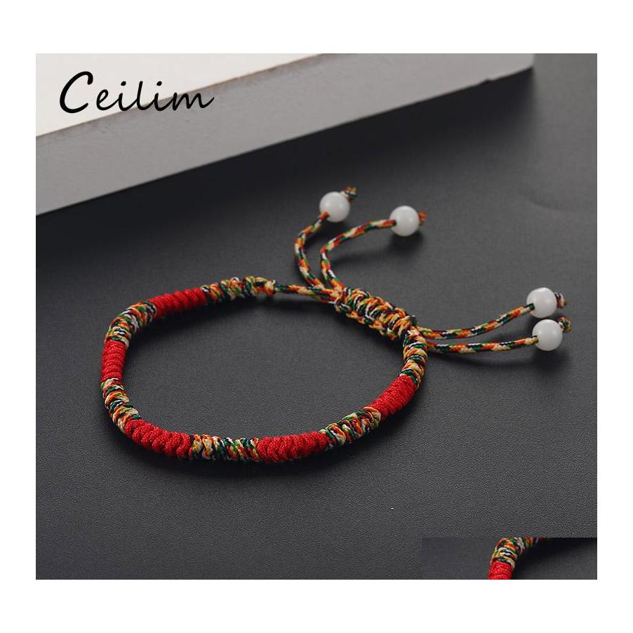 Charm Bracelets Boho Good Lucky Red Rope Bead Tibetan Handmade Braided Bangles For Women Men Fashion Design Jewelry Drop Delivery Otu0T
Charm Bracelets Boho Good Lucky Red Rope Bead Tibetan Handmade Braided Bangles For Women Men Fashion Design Jewelry Drop Delivery Otu0T