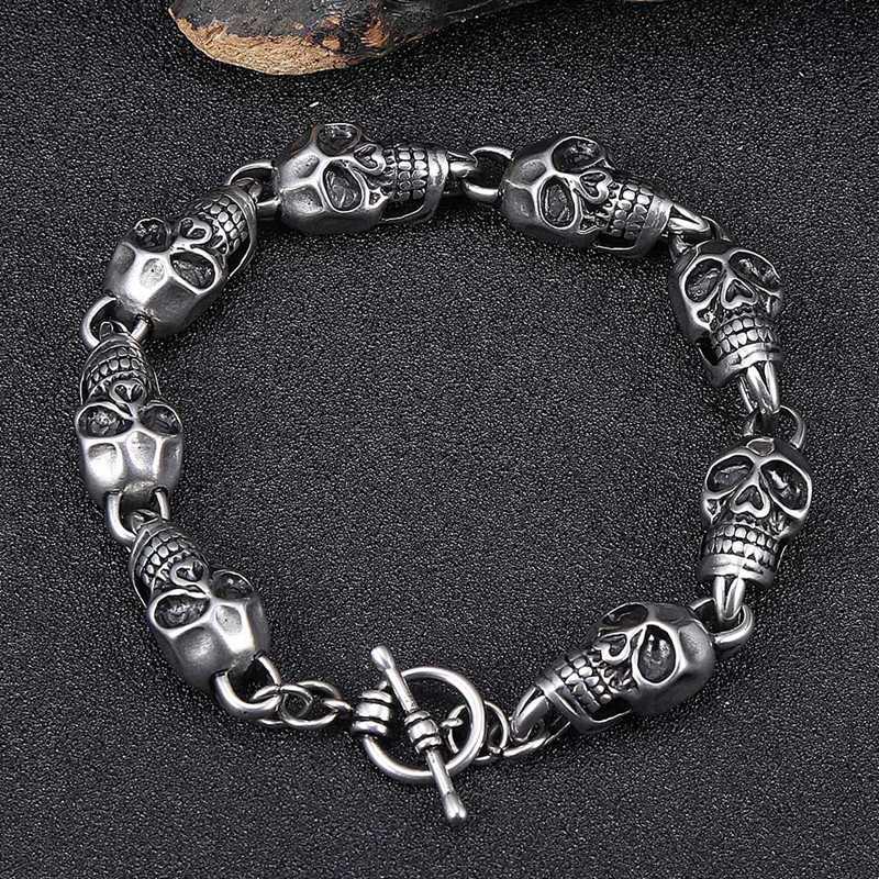 Link Bracelets Chain 11mm Men Jewelry Silver Color Stainless Steel Skull Bracelet Curb Cuban Punk Male Accessories Gift GL0025Link
Link Bracelets Chain 11mm Men Jewelry Silver Color Stainless Steel Skull Bracelet Curb Cuban Punk Male Accessories Gift GL0025Link