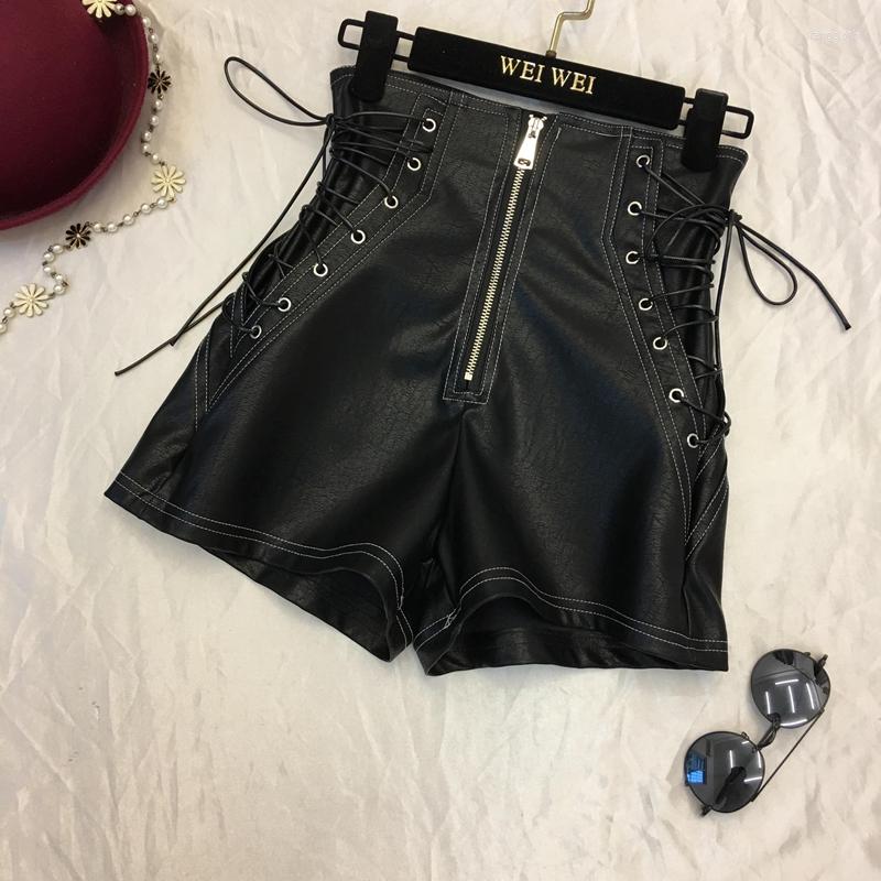 Women' Shorts Design Fashion Women High Waist Side Lacing Bandage Zipper Patchwork PU Leather Wide Leg Plus Size SML, Black
Women' Shorts Design Fashion Women High Waist Side Lacing Bandage Zipper Patchwork PU Leather Wide Leg Plus Size SML, Black