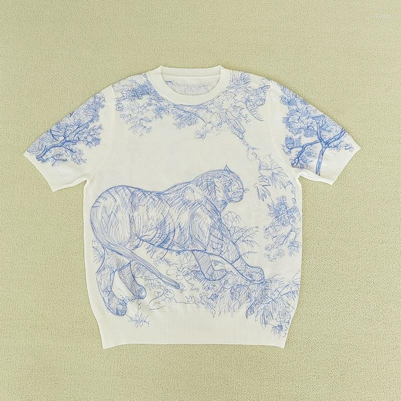 Women' T Shirts 2023 Summer Designer Women' High Quality Embroidery Vintage Knitted T-Shirt Tops F091, Blue
Women' T Shirts 2023 Summer Designer Women' High Quality Embroidery Vintage Knitted T-Shirt Tops F091, Blue