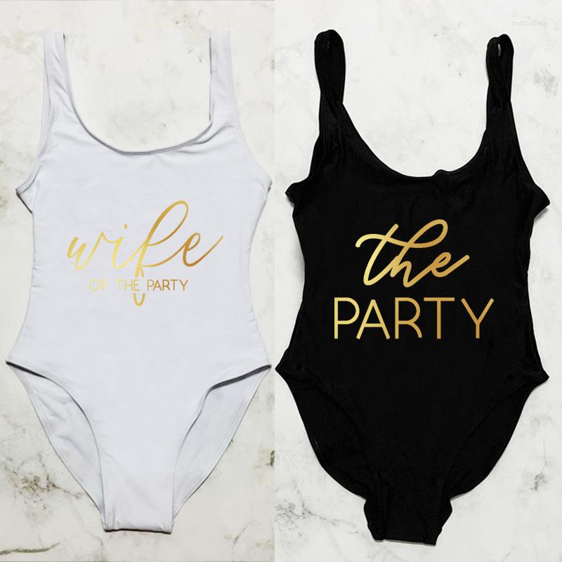 Women's Swimwear Wife Of The Party Print Swimsuit Women One-pieces Bathing Suit Sexy Bachelorette Bikini Woman Maillot De Bain, Bride pugd 
Women's Swimwear Wife Of The Party Print Swimsuit Women One-pieces Bathing Suit Sexy Bachelorette Bikini Woman Maillot De Bain, Bride pugd